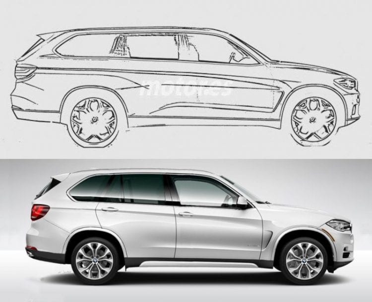 BMW X7 rendering sketch shown