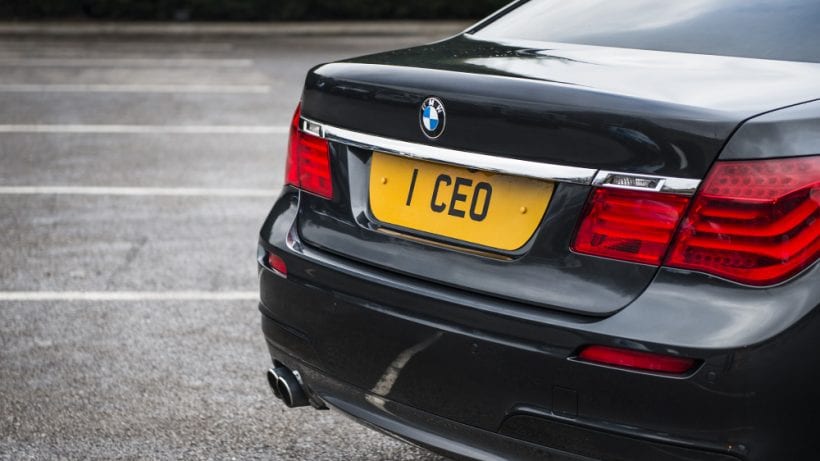 private plates view on car
