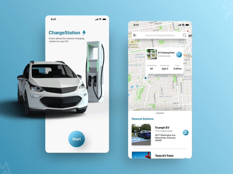 Electric car charging apps