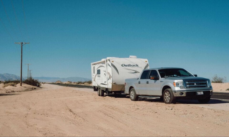 SUV towing a trailer